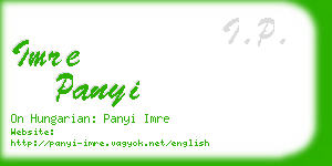 imre panyi business card